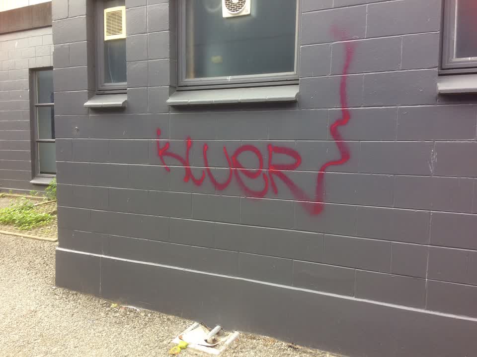 The photograph attached to this graffiti report