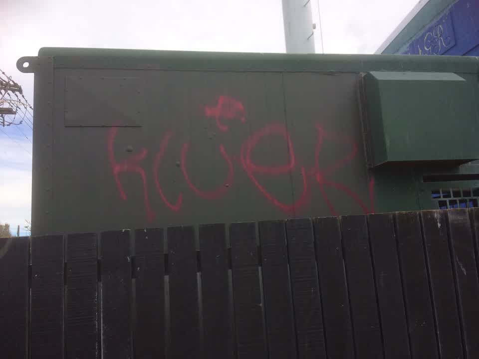 The photograph attached to this graffiti report