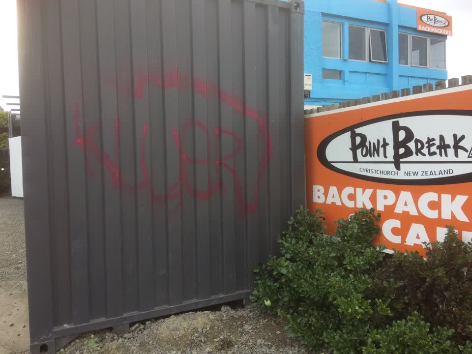 The photograph attached to this graffiti report