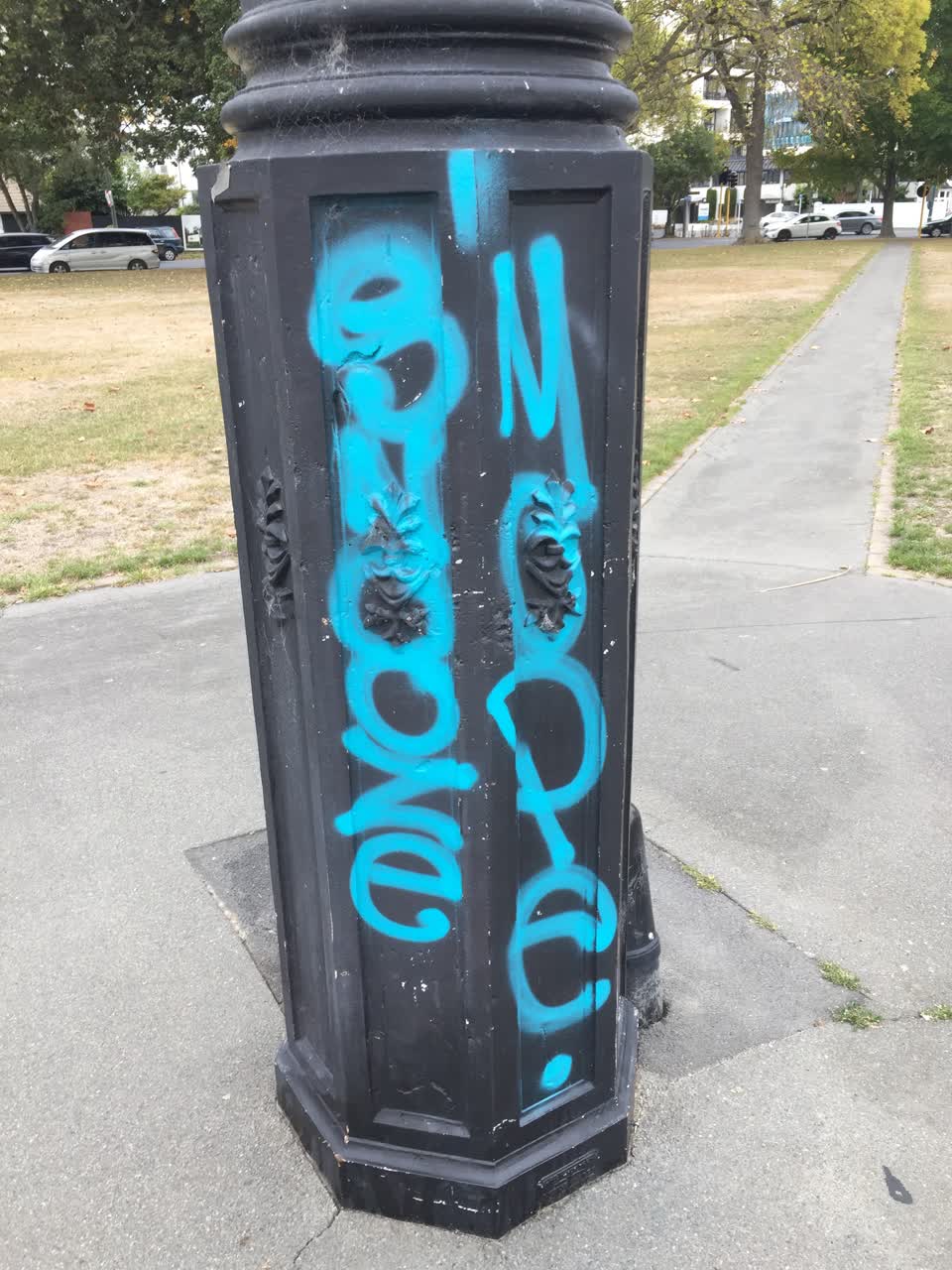The photograph attached to this graffiti report
