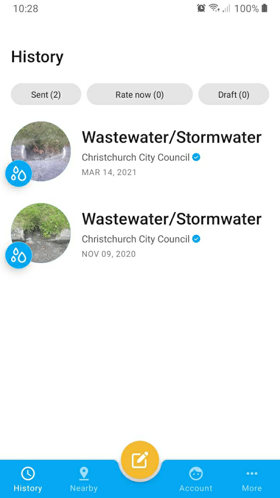 The photograph attached to this wastewater/stormwater report