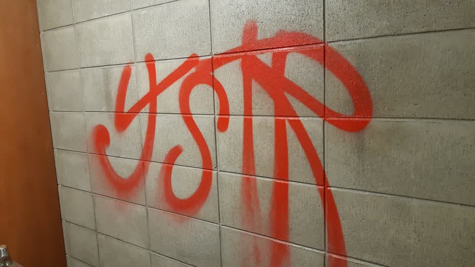The photograph attached to this graffiti report