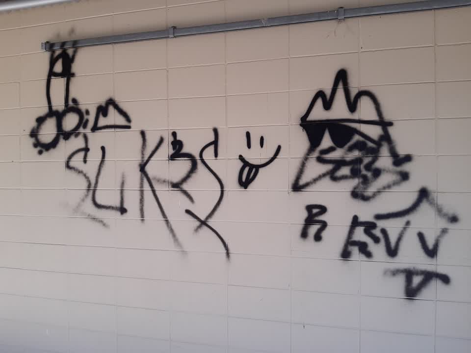 The photograph attached to this graffiti report