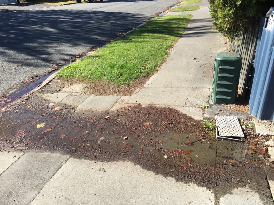 The photograph attached to this water leak report
