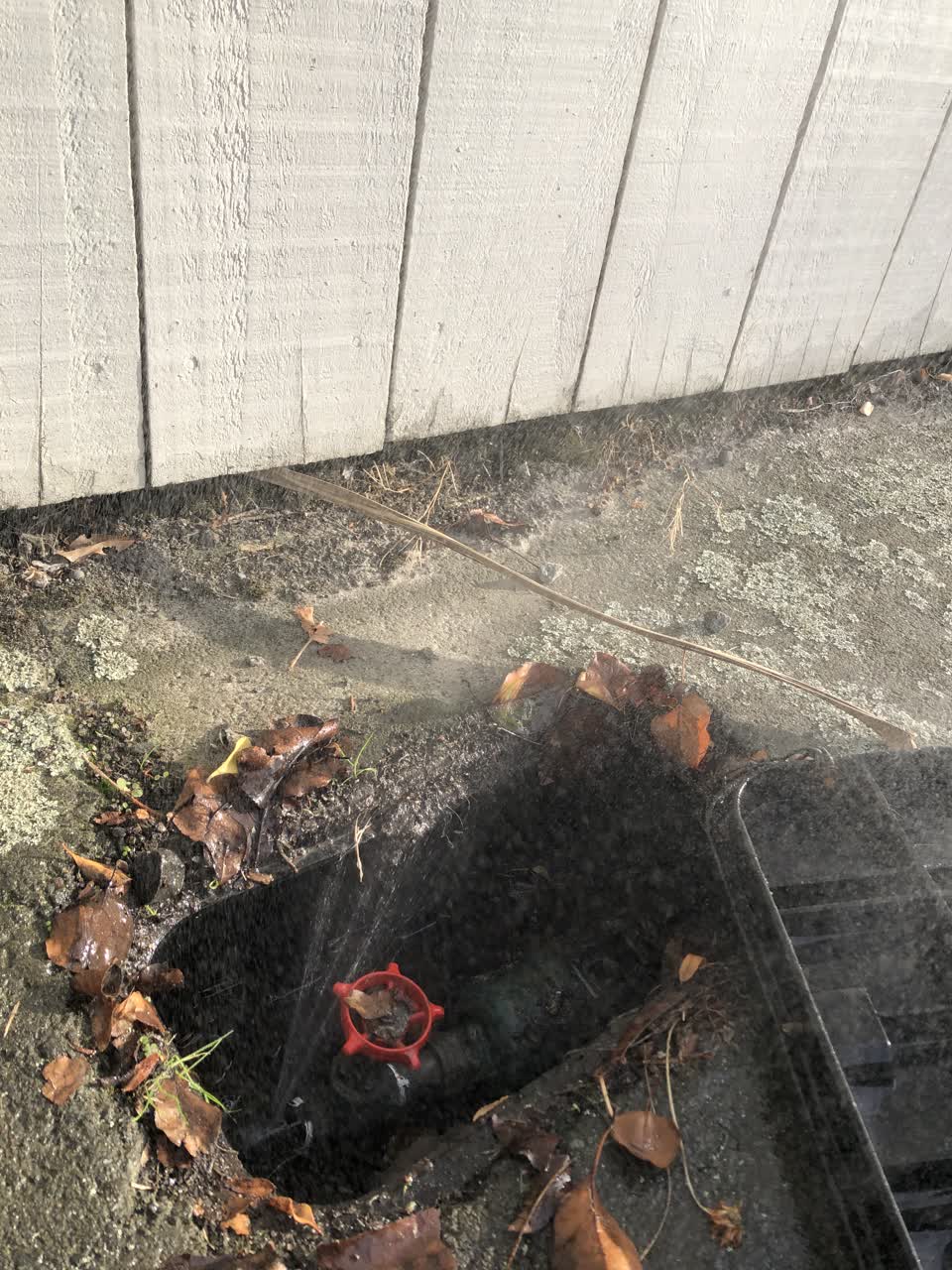 The photograph attached to this water leak report