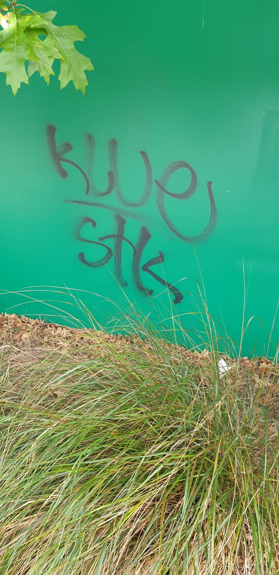 The photograph attached to this graffiti report