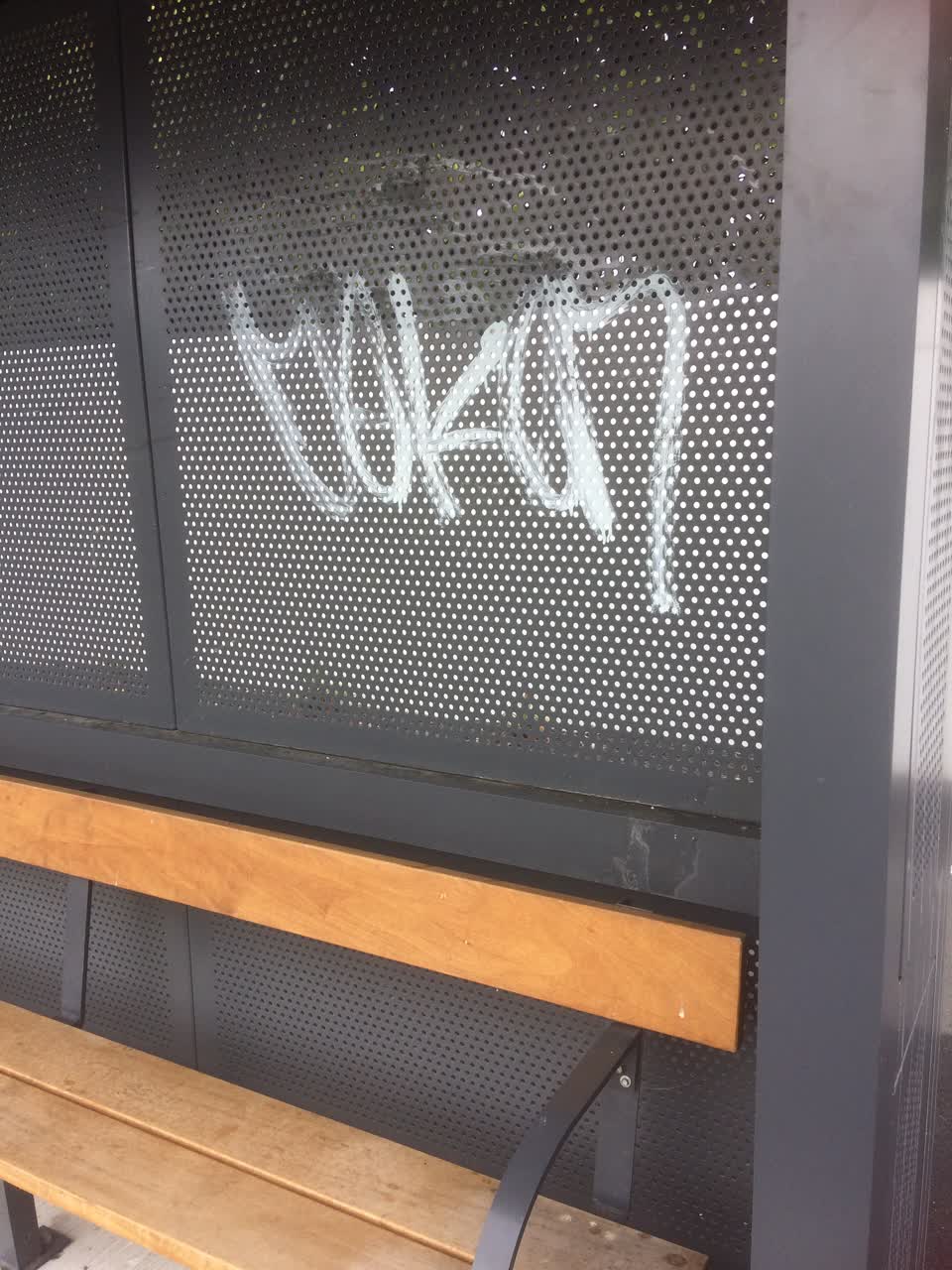 The photograph attached to this graffiti report