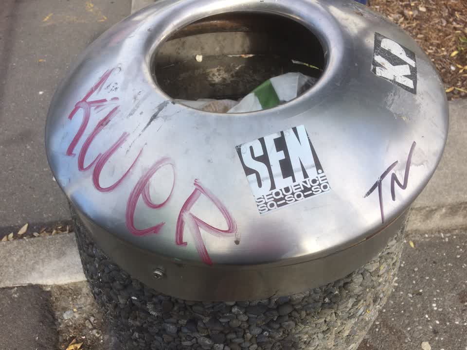 The photograph attached to this graffiti report