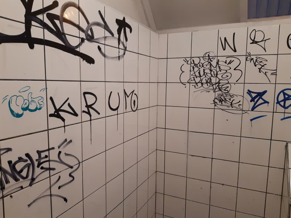 The photograph attached to this graffiti report