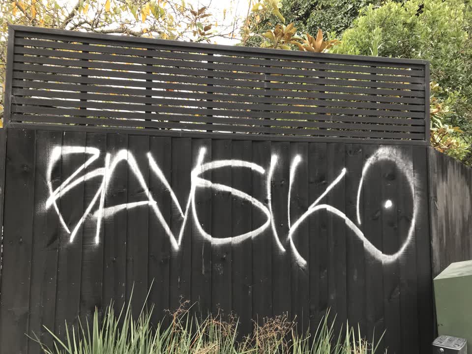 The photograph attached to this graffiti report