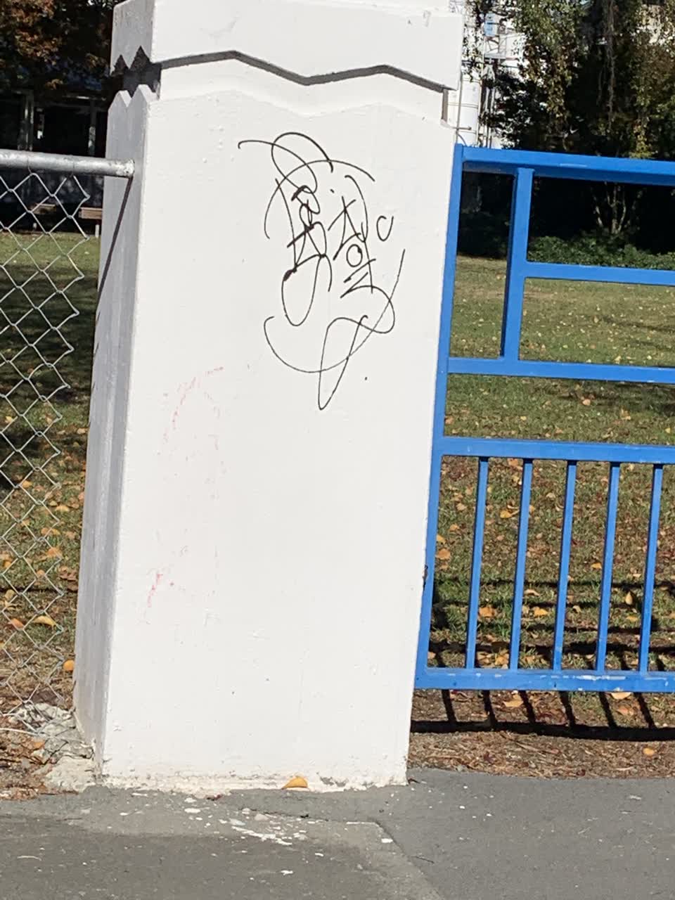 The photograph attached to this graffiti report