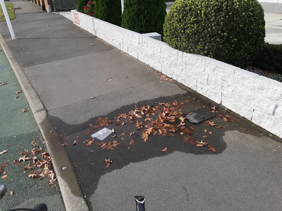 The photograph attached to this water leak report