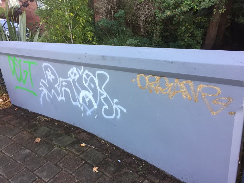 The photograph attached to this graffiti report