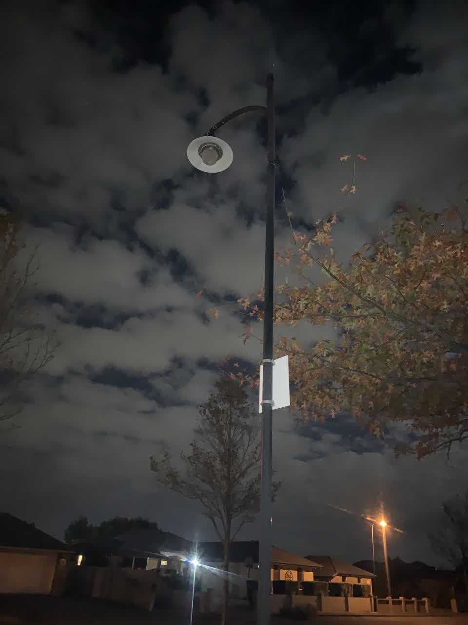 The photograph attached to this street light outage report