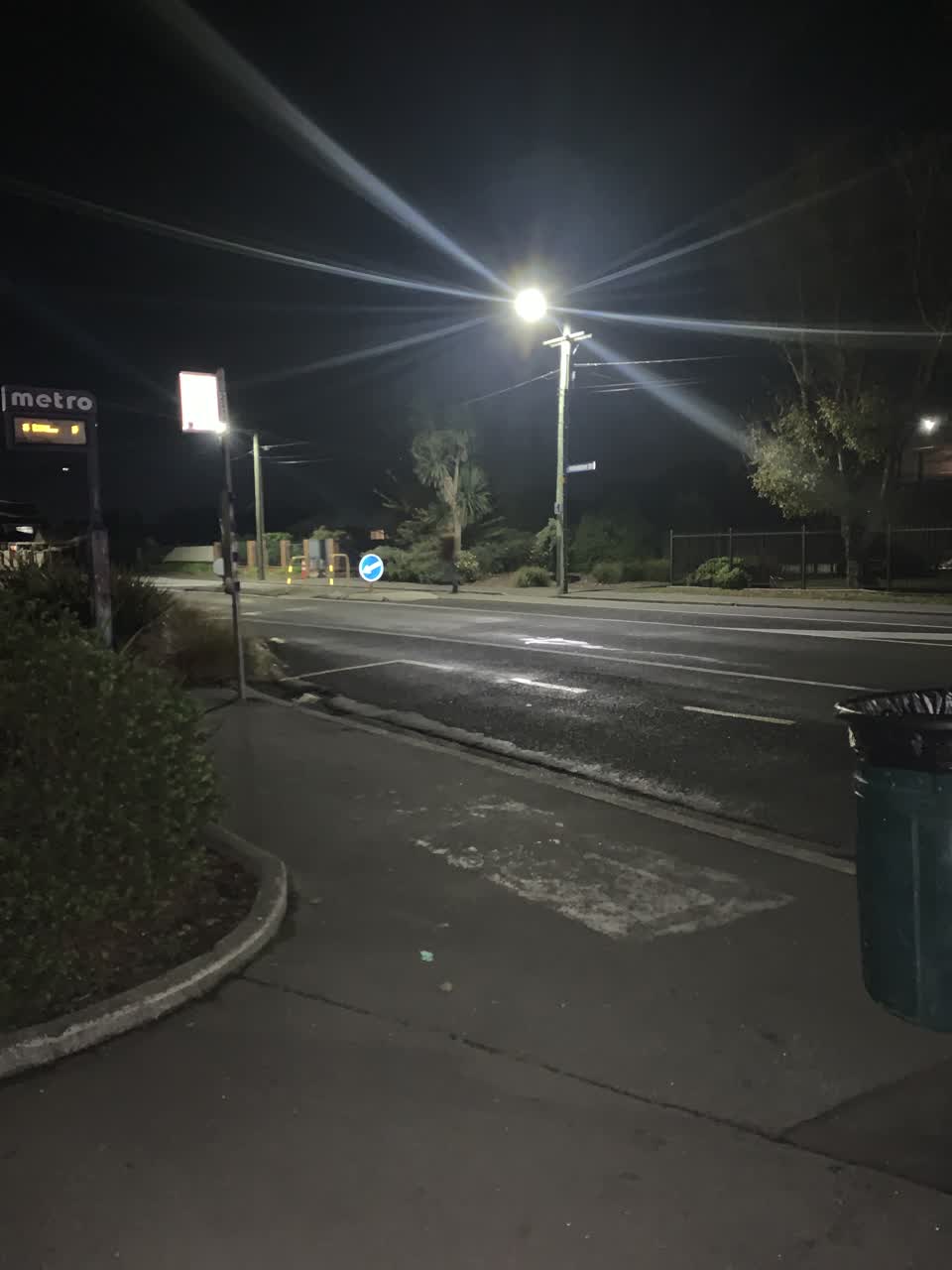 The photograph attached to this street light outage report
