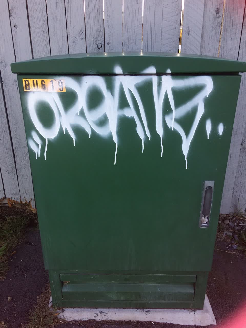 The photograph attached to this graffiti report
