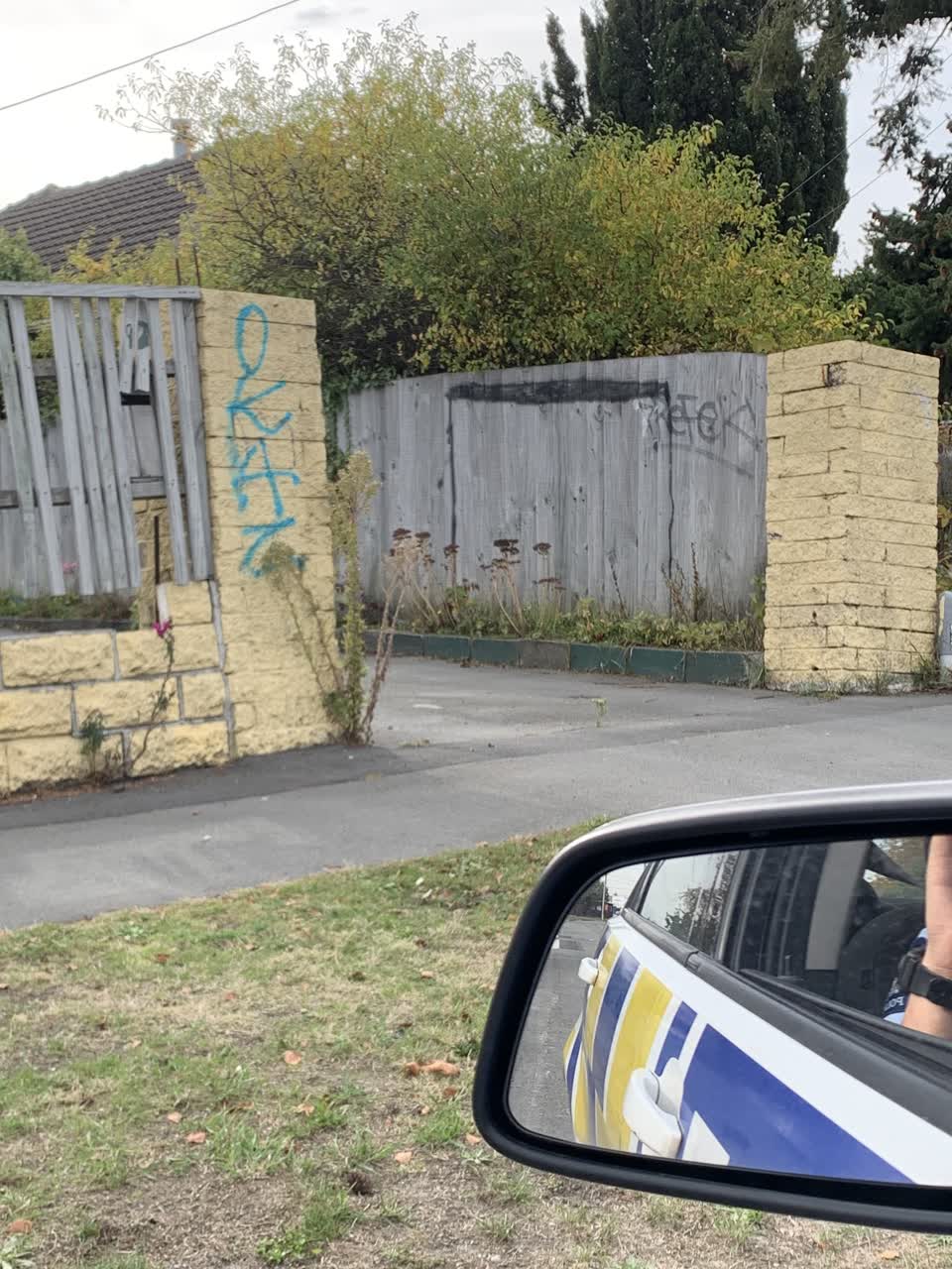 The photograph attached to this graffiti report