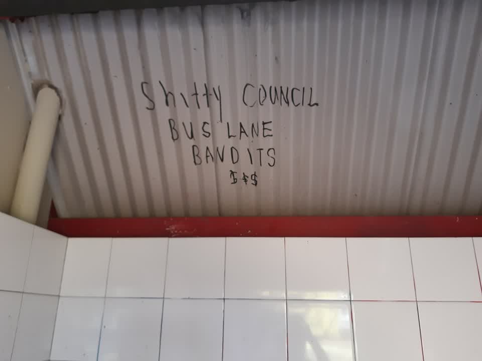 The photograph attached to this graffiti report
