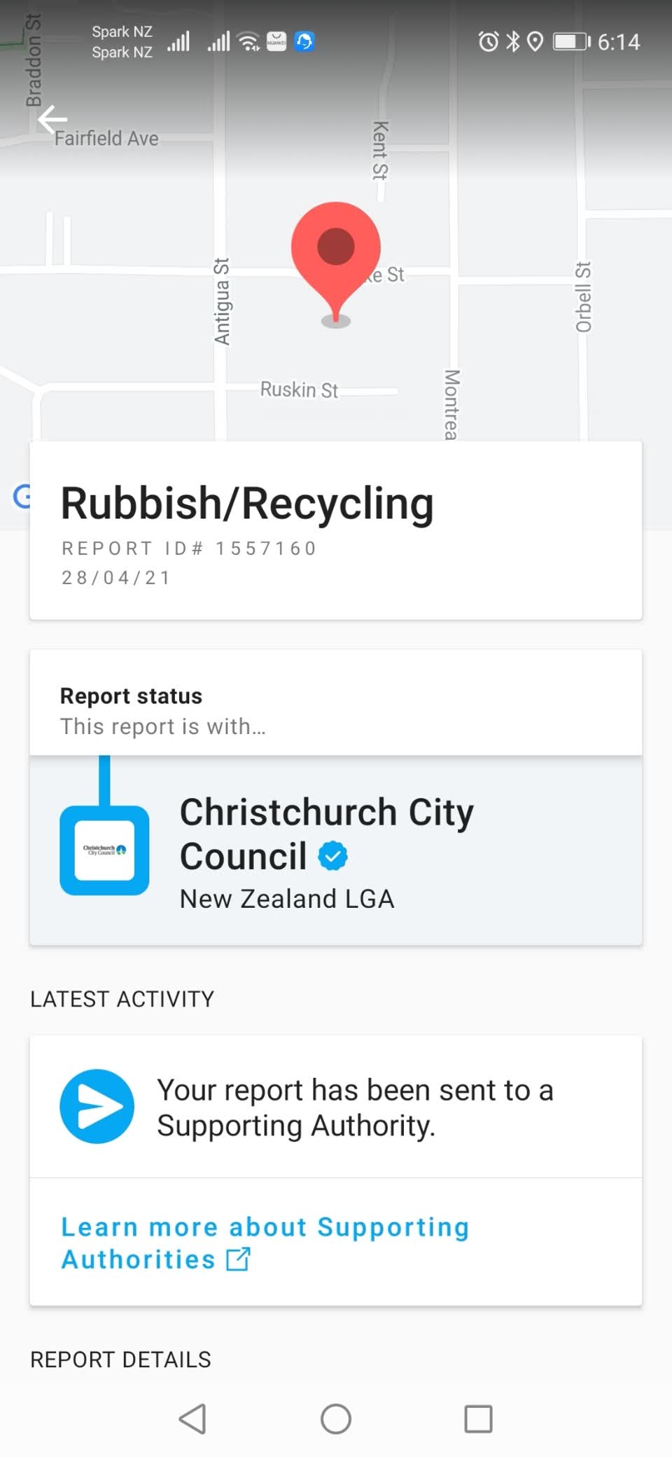 The photograph attached to this rubbish/recycling report