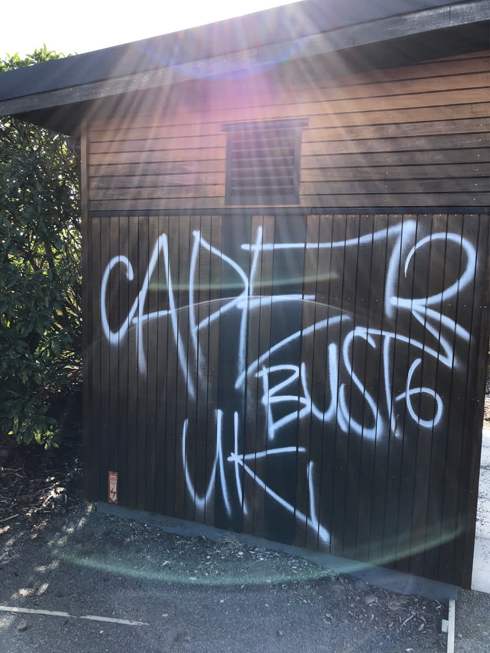 The photograph attached to this graffiti report