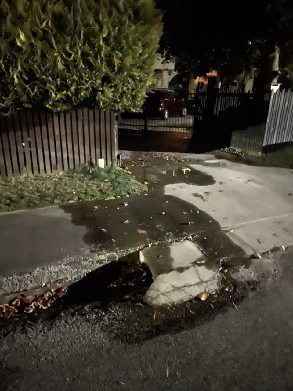 The photograph attached to this water leak report
