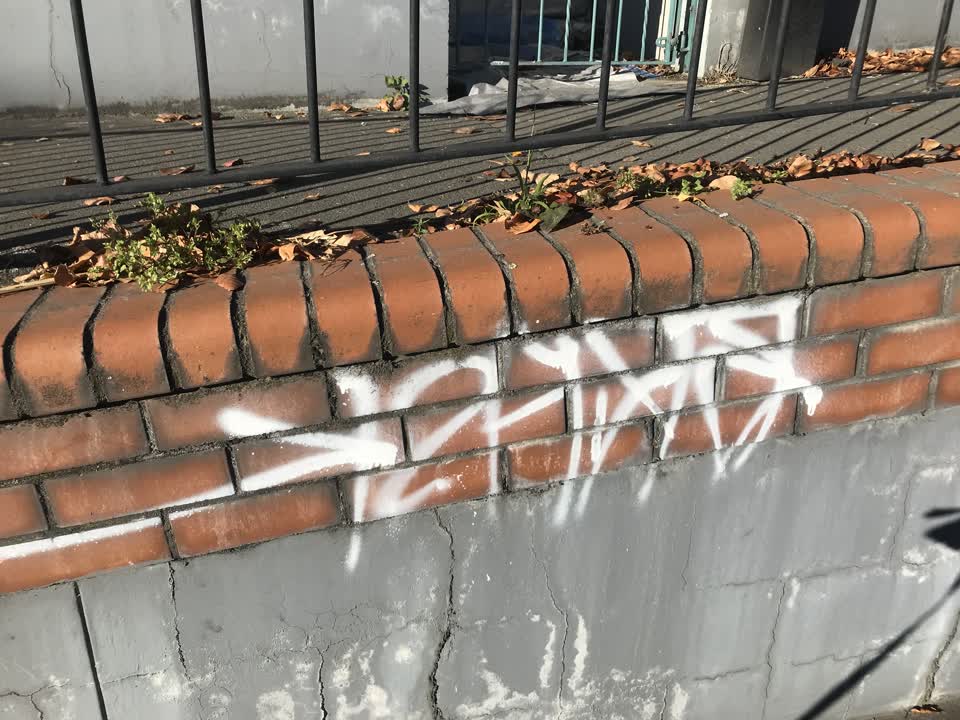The photograph attached to this graffiti report