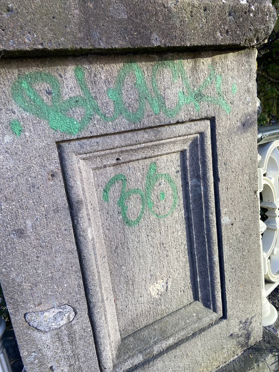 The photograph attached to this graffiti report