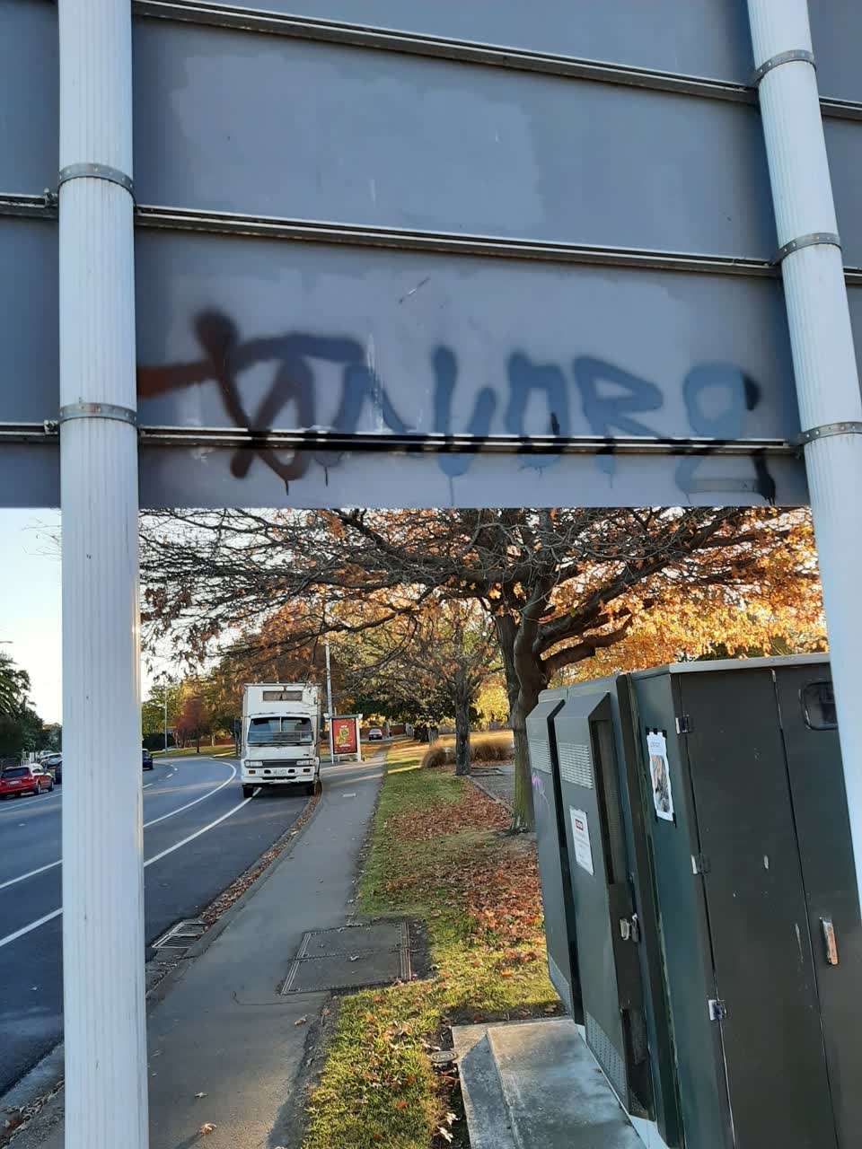 The photograph attached to this graffiti report