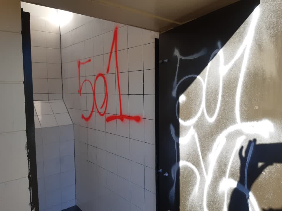 The photograph attached to this graffiti report