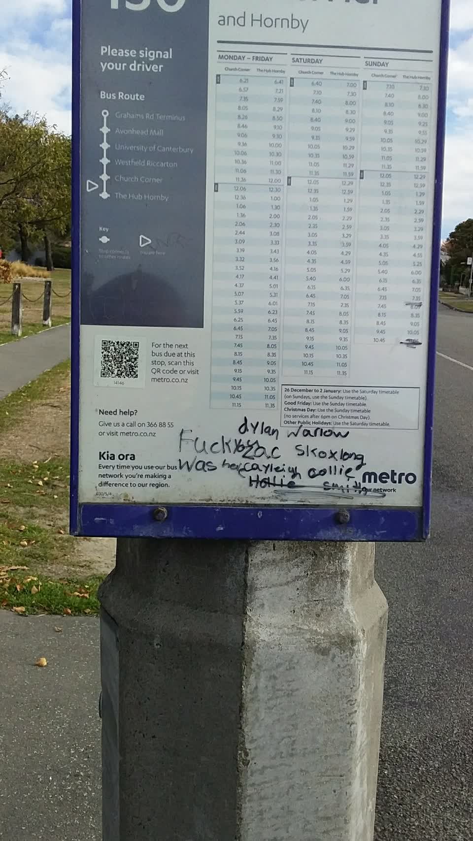 The photograph attached to this graffiti report