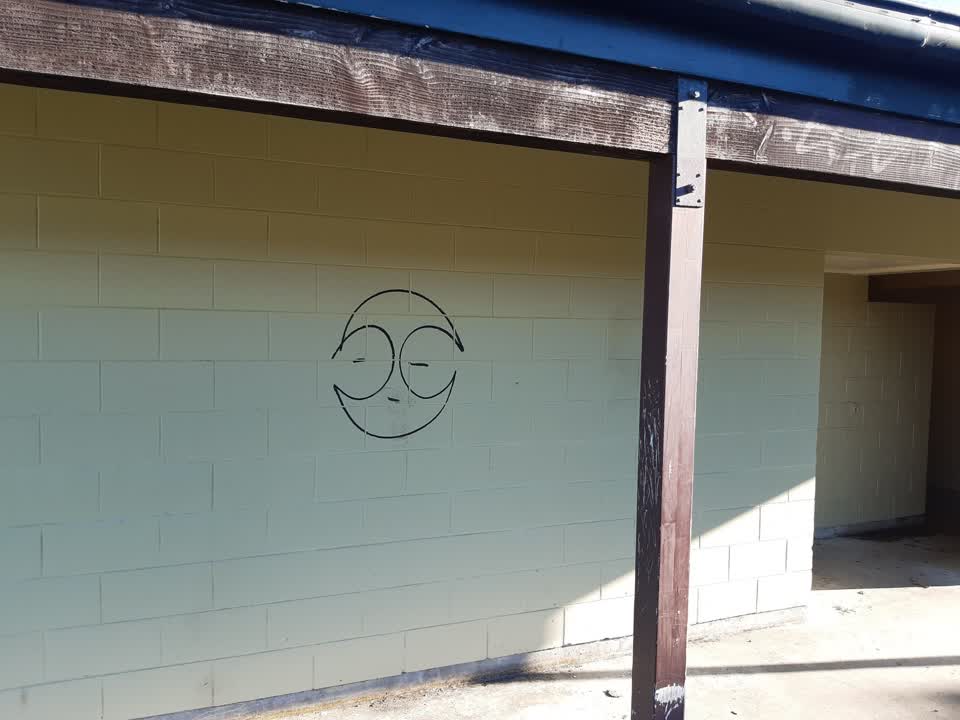 The photograph attached to this graffiti report