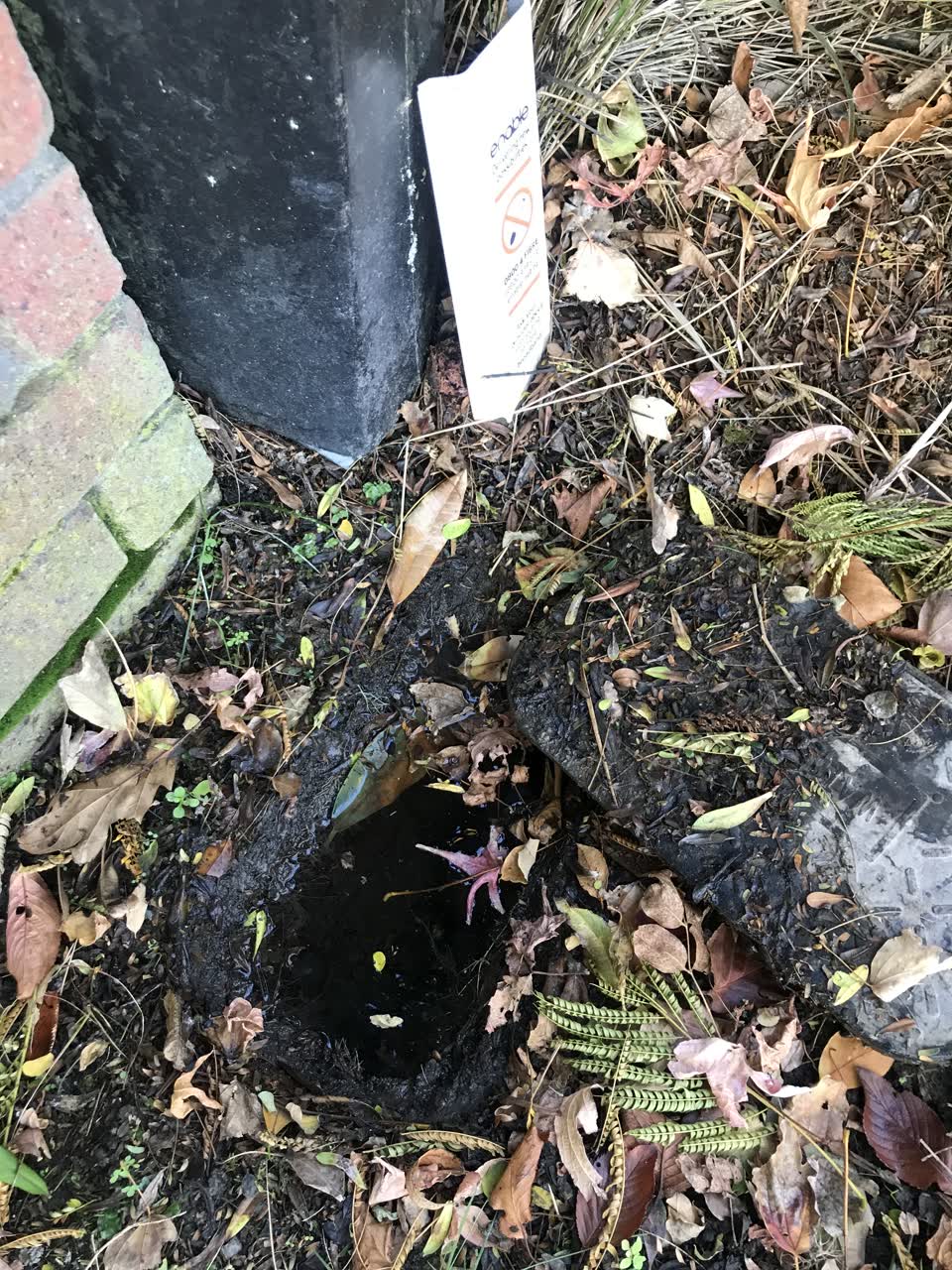 The photograph attached to this water leak report