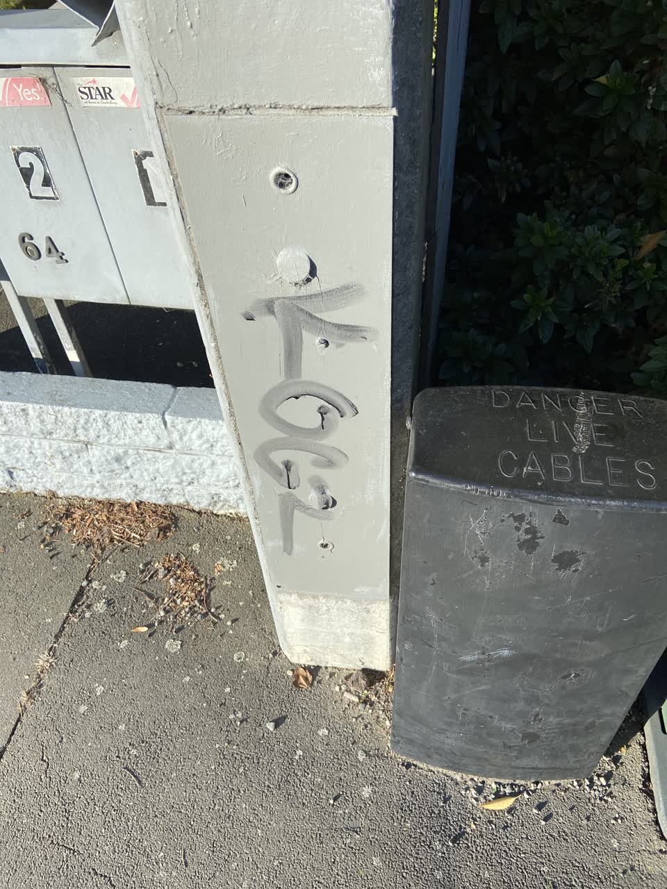 The photograph attached to this graffiti report