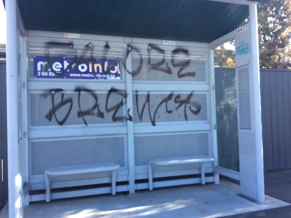 The photograph attached to this graffiti report