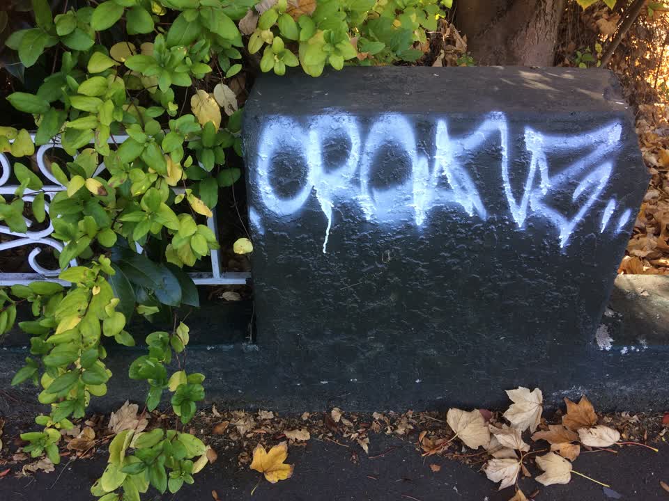 The photograph attached to this graffiti report