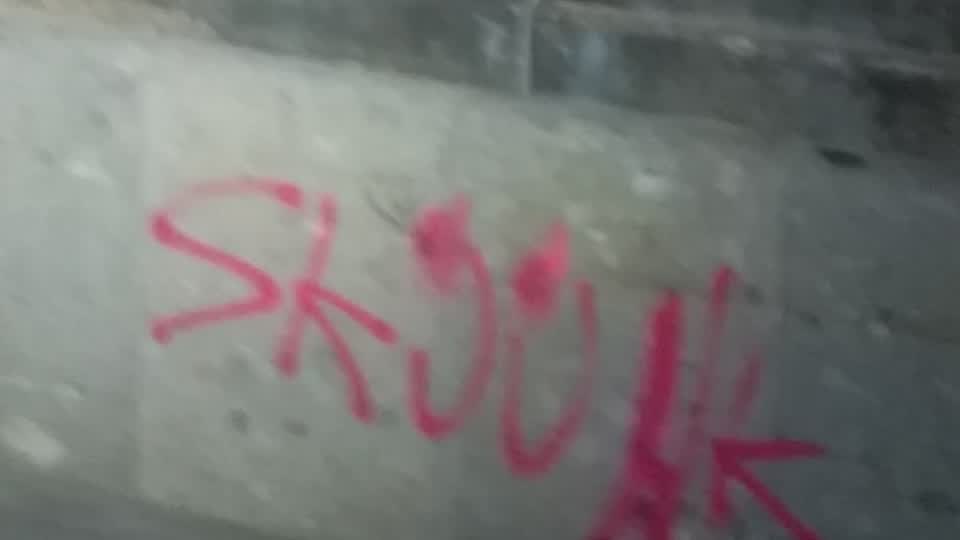 The photograph attached to this graffiti report