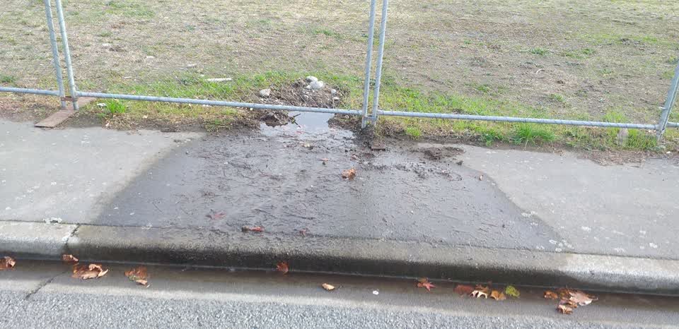The photograph attached to this water leak report
