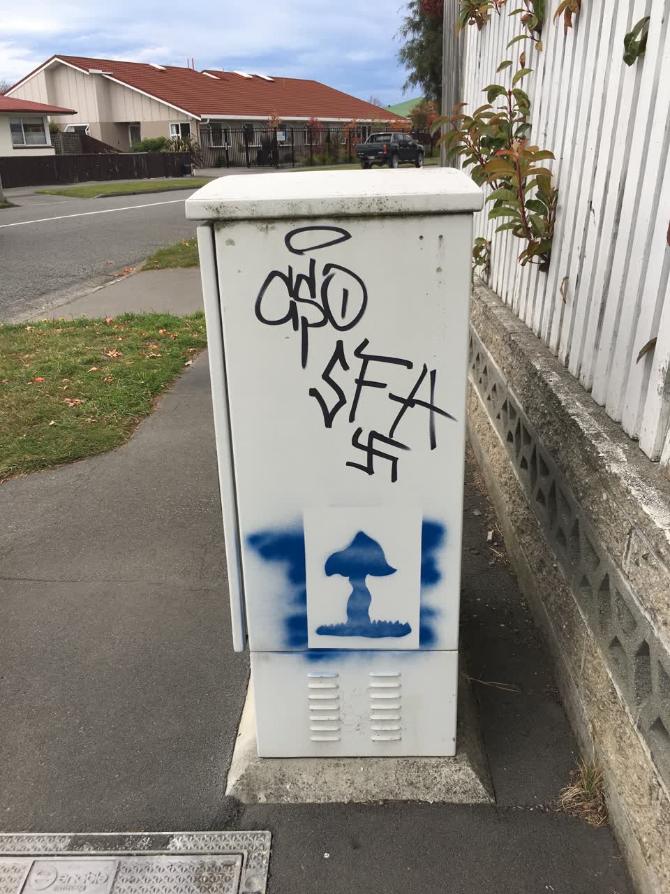 The photograph attached to this graffiti report