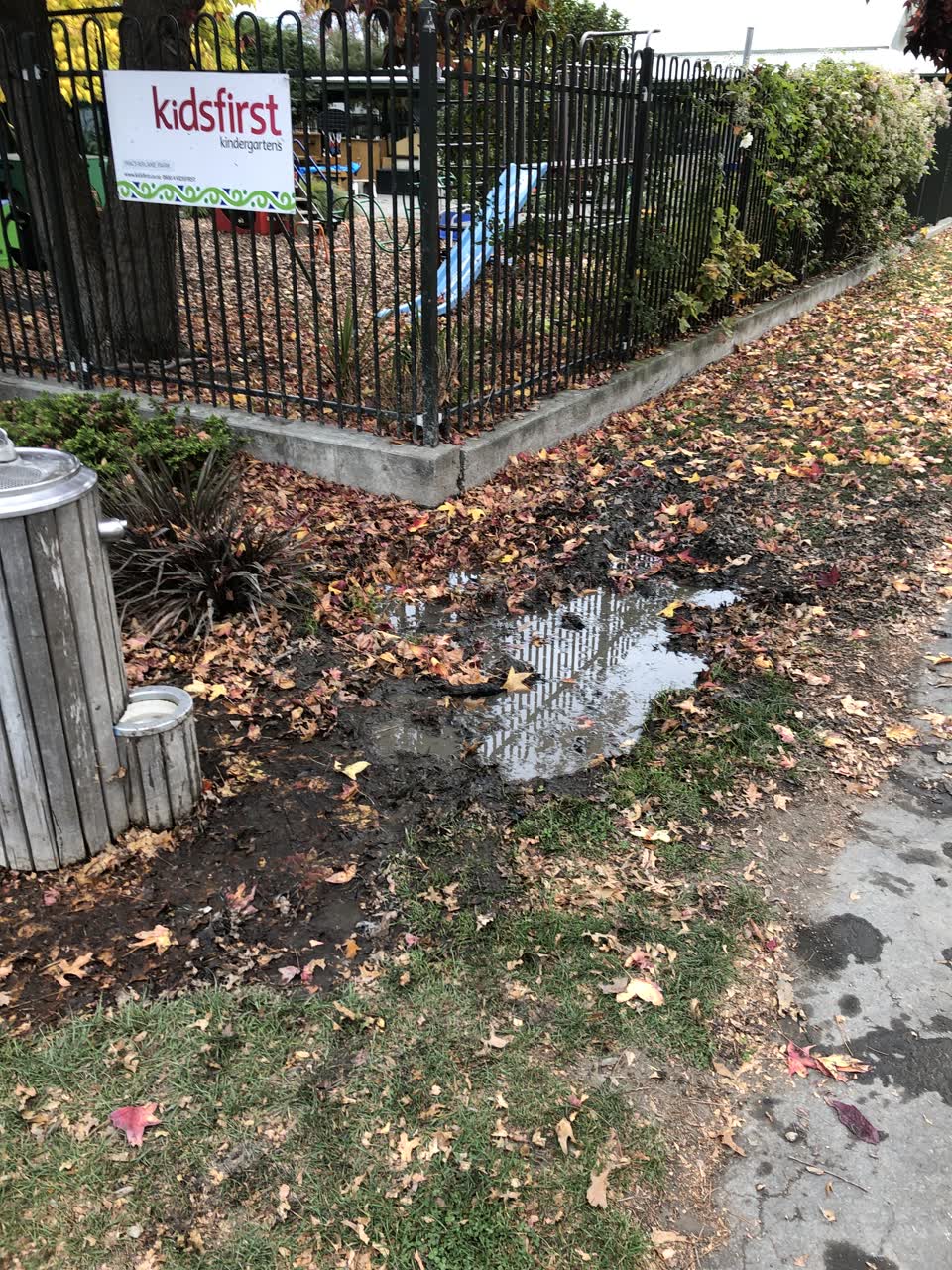 The photograph attached to this water leak report