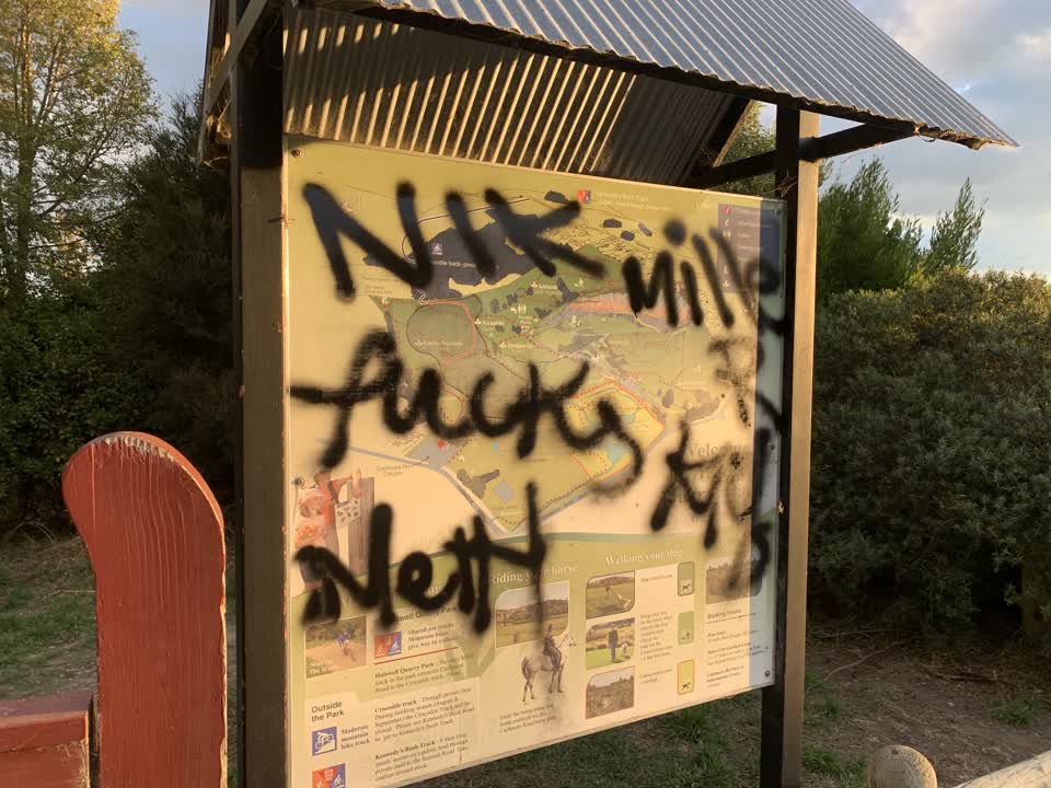 The photograph attached to this graffiti report