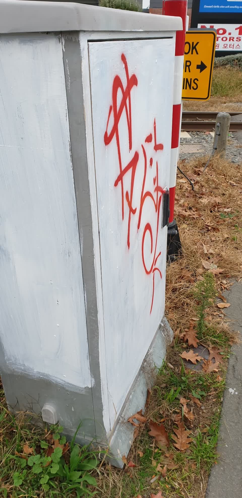 The photograph attached to this graffiti report