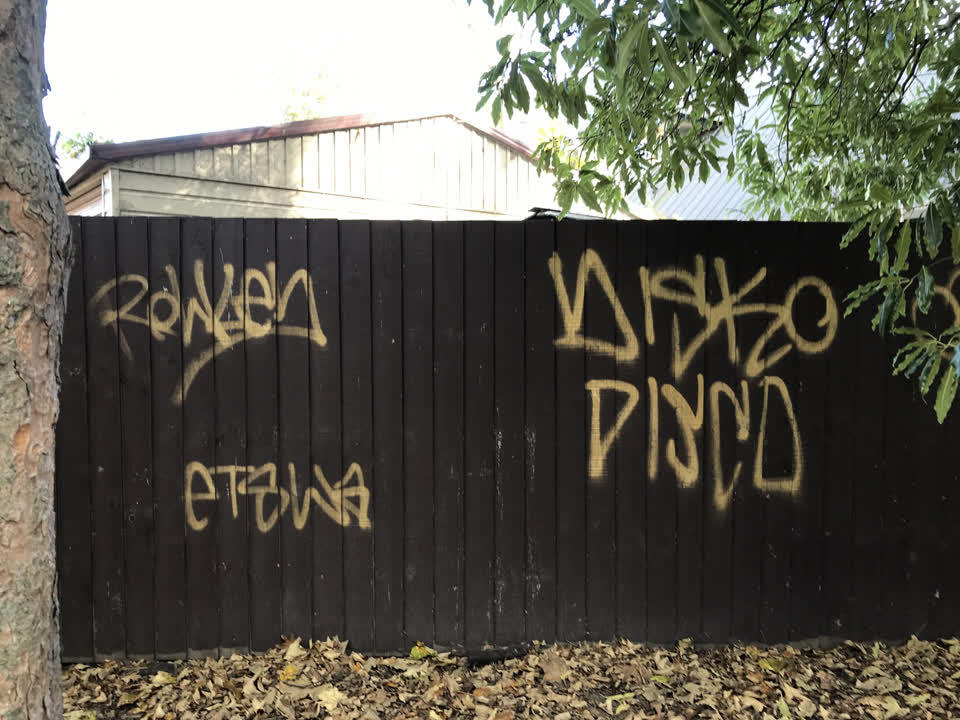 The photograph attached to this graffiti report