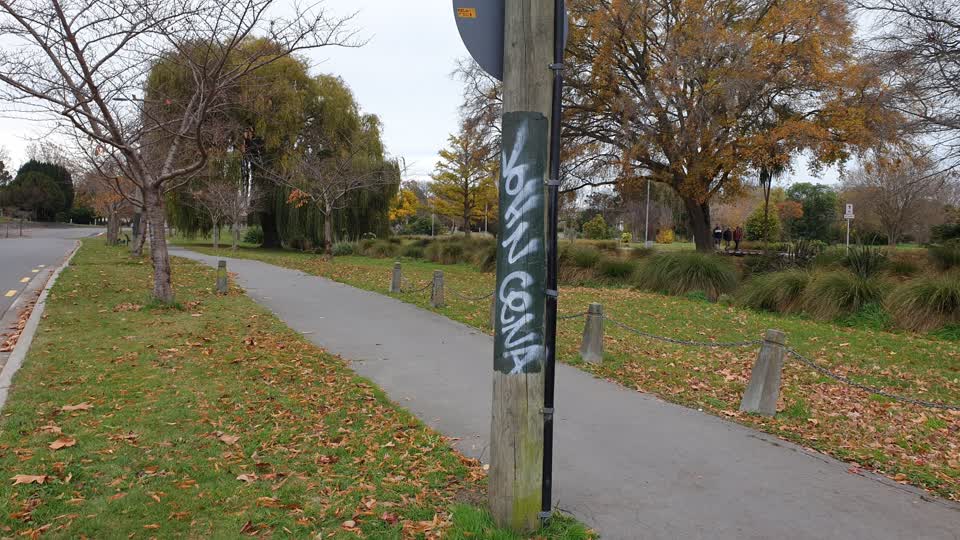 The photograph attached to this graffiti report