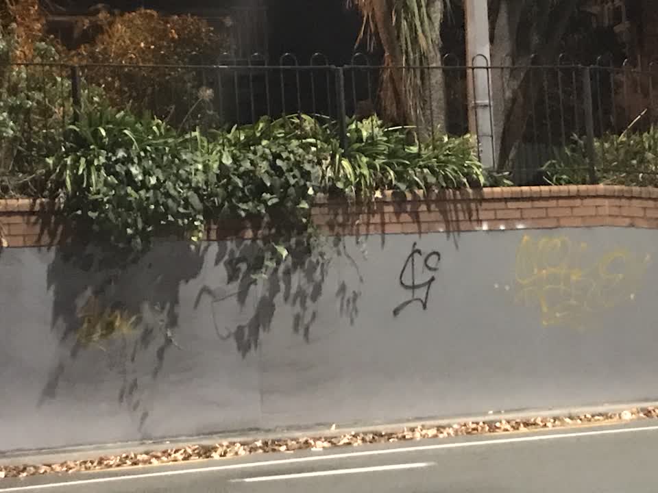 The photograph attached to this graffiti report