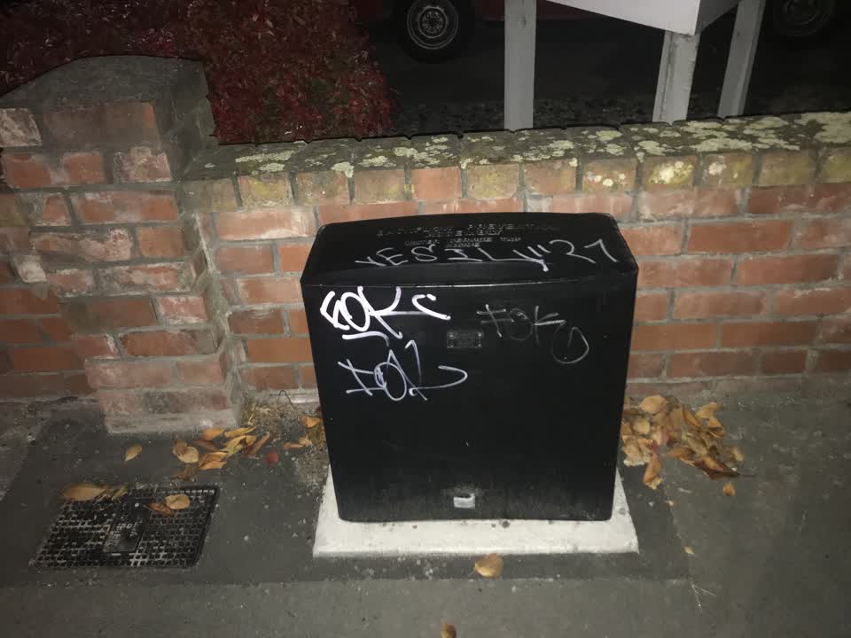 The photograph attached to this graffiti report