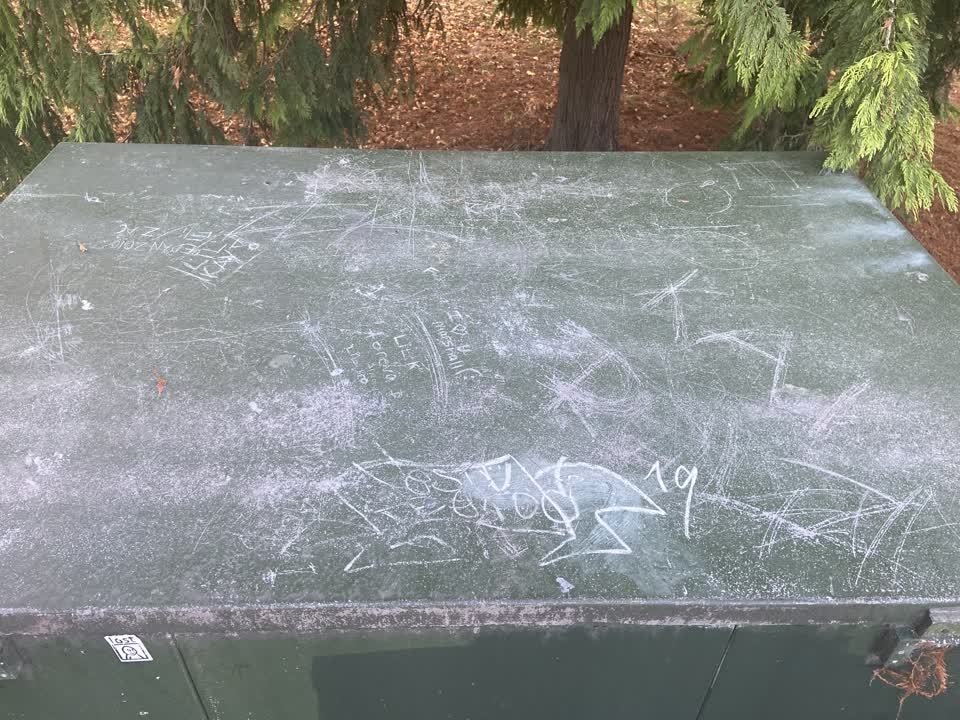 The photograph attached to this graffiti report