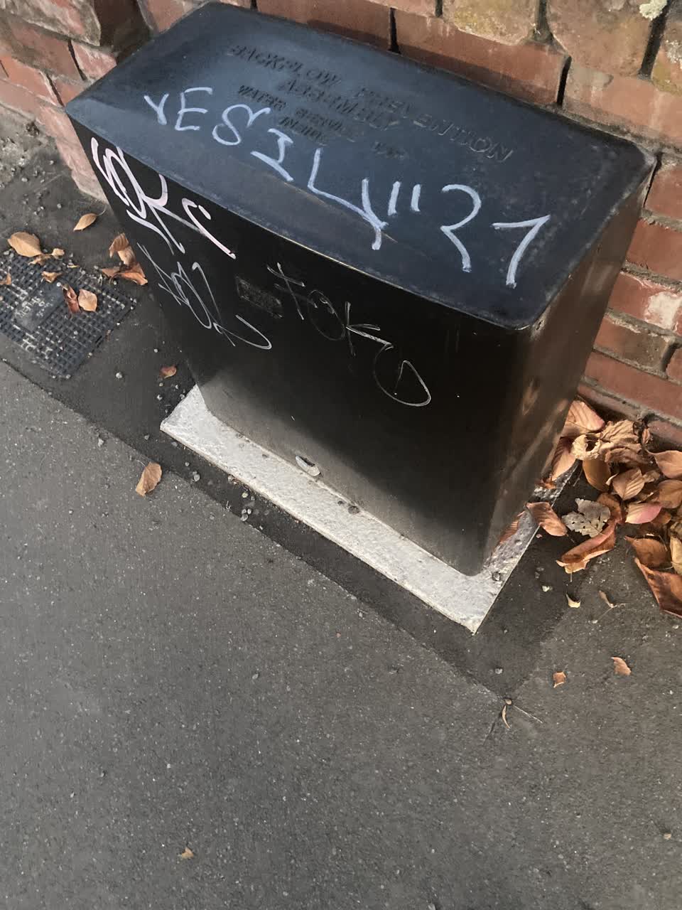 The photograph attached to this graffiti report