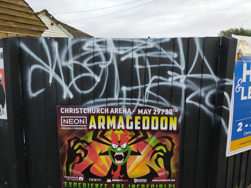 The photograph attached to this graffiti report