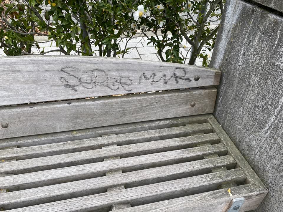 The photograph attached to this graffiti report