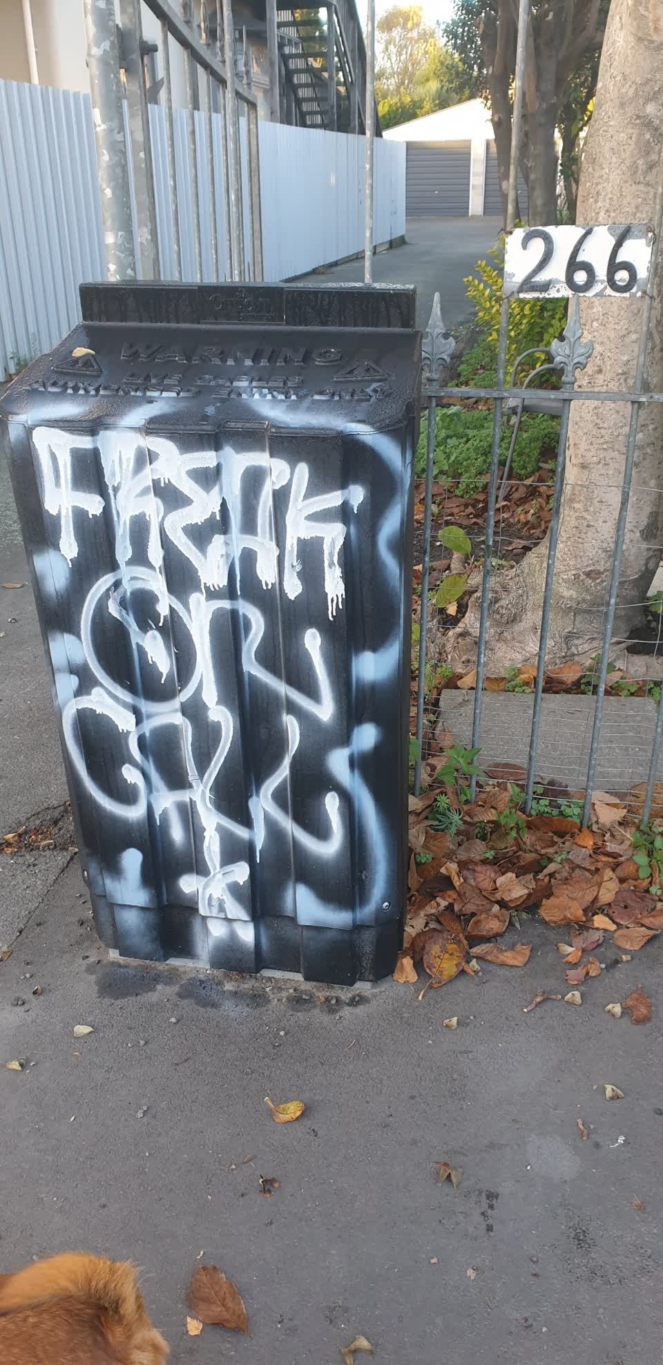 The photograph attached to this graffiti report